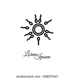 Web line icon. Egg and sperm.