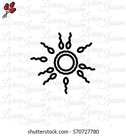 Web line icon. Egg and sperm.