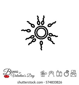 Web line icon. Egg and sperm.