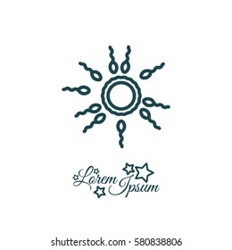 Web line icon. Egg and sperm.