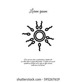 Web line icon. Egg and sperm.