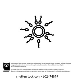 Web line icon. Egg and sperm.