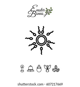 Web line icon. Egg and sperm.