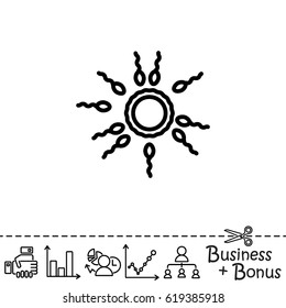 Web line icon. Egg and sperm.