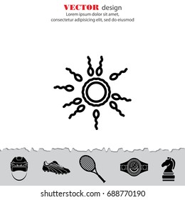 Web line icon. Egg and sperm.