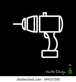 Web line icon. Electric screwdriver