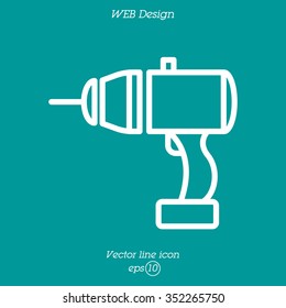 Web line icon. Electric screwdriver