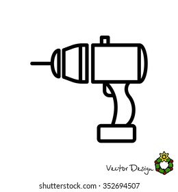 Web line icon. Electric screwdriver