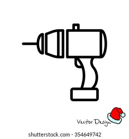 Web line icon. Electric screwdriver