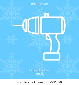 Web line icon. Electric screwdriver