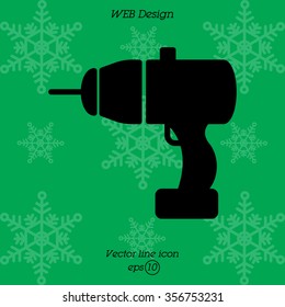 Web line icon. Electric screwdriver