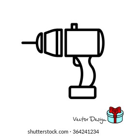 Web line icon. Electric screwdriver