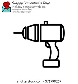 Web line icon. Electric screwdriver