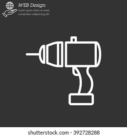 Web line icon. Electric screwdriver