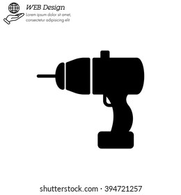 Web line icon. Electric screwdriver