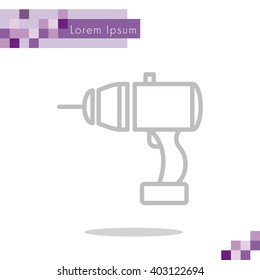 Web line icon. Electric screwdriver