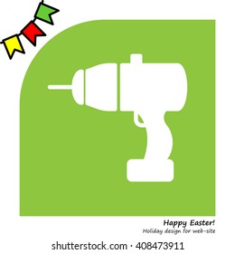 Web line icon. Electric screwdriver