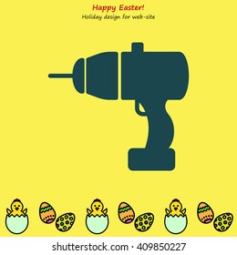 Web line icon. Electric screwdriver