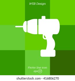 Web line icon. Electric screwdriver