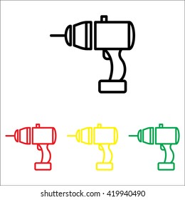 Web line icon. Electric screwdriver