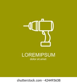 Web line icon. Electric screwdriver