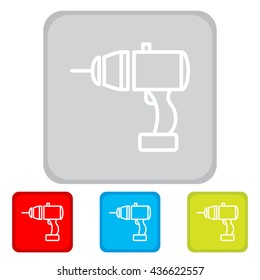 Web line icon. Electric screwdriver