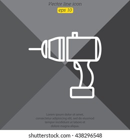 Web line icon. Electric screwdriver