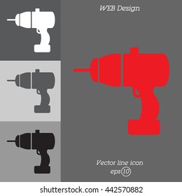 Web line icon. Electric screwdriver