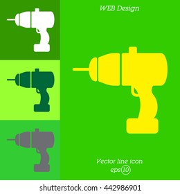 Web line icon. Electric screwdriver
