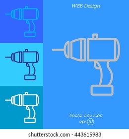 Web line icon. Electric screwdriver
