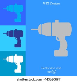 Web line icon. Electric screwdriver