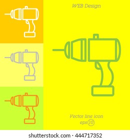Web line icon. Electric screwdriver