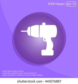 Web line icon. Electric screwdriver