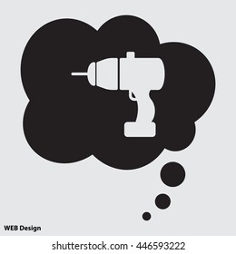Web line icon. Electric screwdriver
