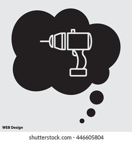 Web line icon. Electric screwdriver