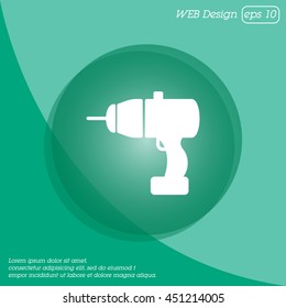 Web line icon. Electric screwdriver