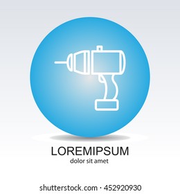 Web line icon. Electric screwdriver