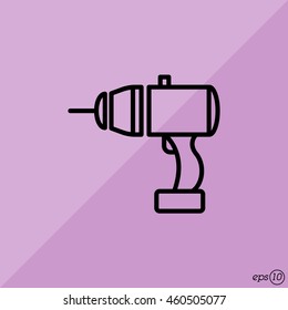 Web line icon. Electric screwdriver