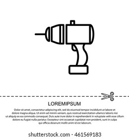 Web line icon. Electric screwdriver