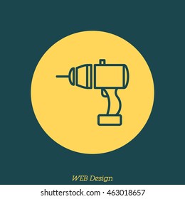 Web line icon. Electric screwdriver