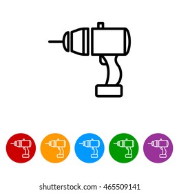 Web line icon. Electric screwdriver