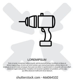 Web line icon. Electric screwdriver
