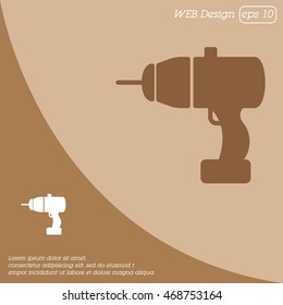 Web line icon. Electric screwdriver