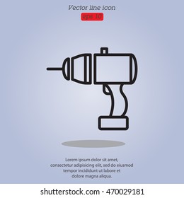 Web line icon. Electric screwdriver
