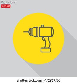 Web line icon. Electric screwdriver