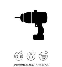 Web line icon. Electric screwdriver
