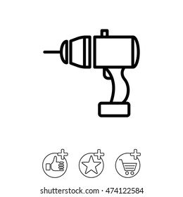 Web line icon. Electric screwdriver