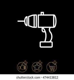 Web line icon. Electric screwdriver