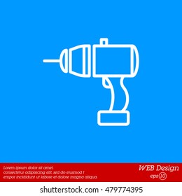 Web line icon. Electric screwdriver