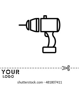 Web line icon. Electric screwdriver
